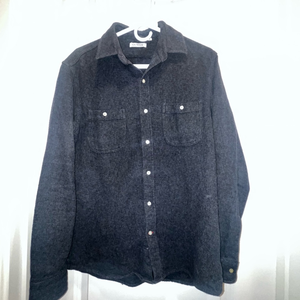 Gustin Charcoal men’s button down flannel shirt